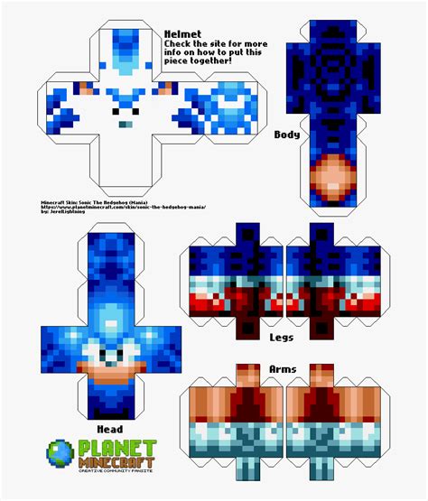 Sonic Minecraft Skin Template