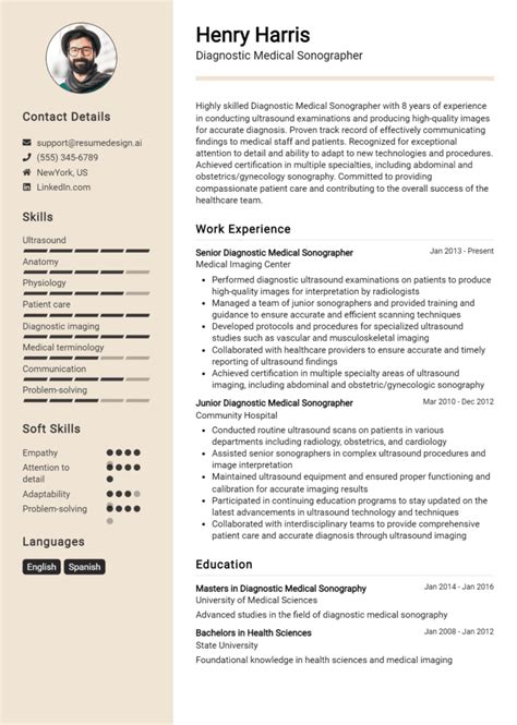 Sonographer Resume Template