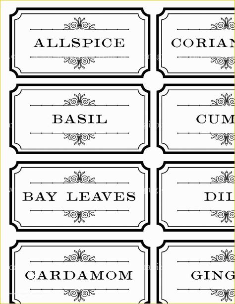 Spice Jar Labels Template Free