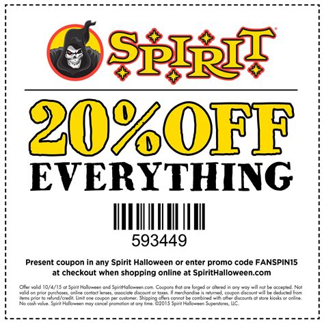Spirit Halloween In-store Printable Coupon