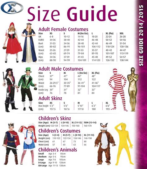 Spirit Halloween Sizing Chart