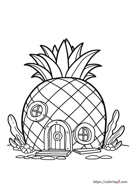 Spongebob's Pineapple House Coloring Pages