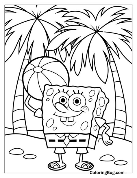 Spongebob Summer Coloring Pages