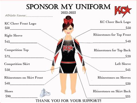 Sponsor My Uniform Template