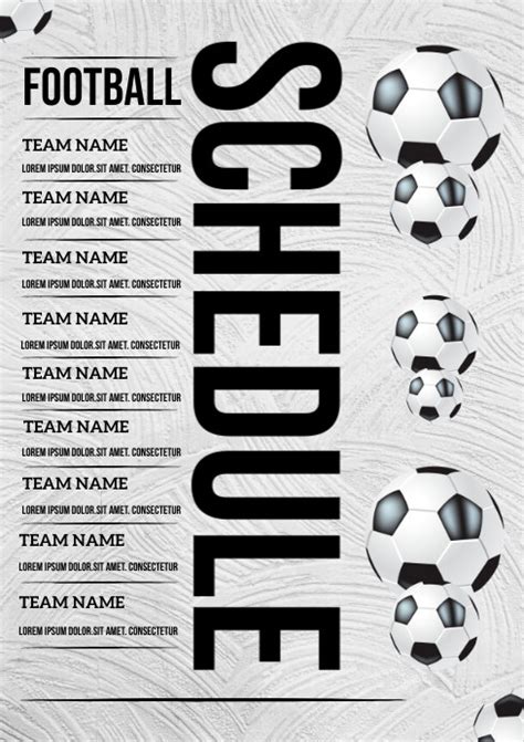 Sports Schedule Template