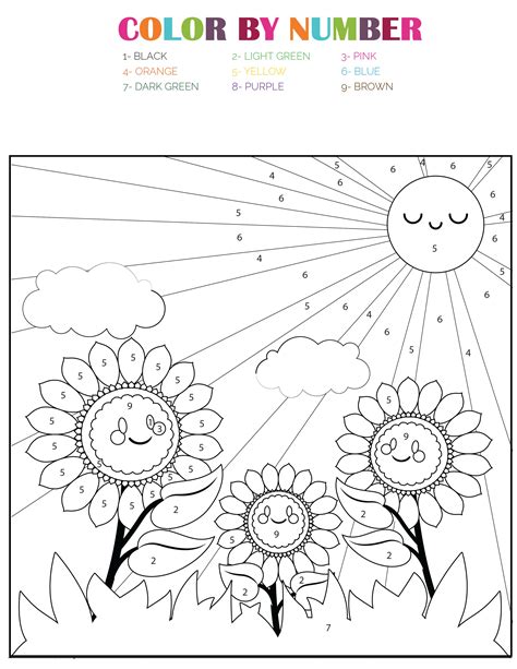 Spring Color By Number Printables Free