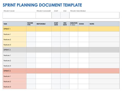 Sprint Plan Template