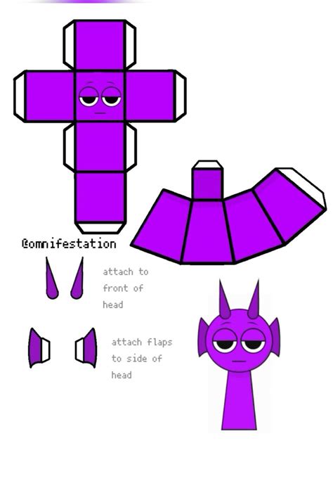 Sprunki Papercraft Template