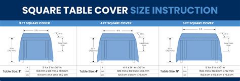 Square Tablecloth Size Chart