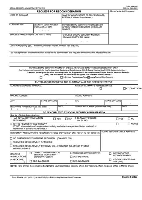 Ssa 561 U2 Form Printable