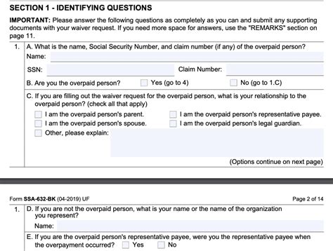 Ssa 632 Bk Printable Form