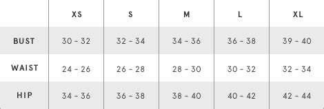St John Bay Size Chart
