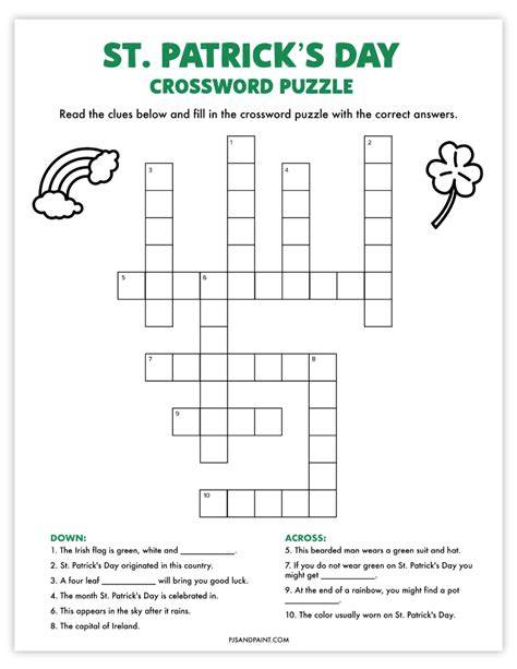 St Patricks Day Crossword Puzzle Free Printable