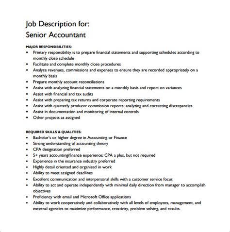 Staff Accountant Job Description Templates