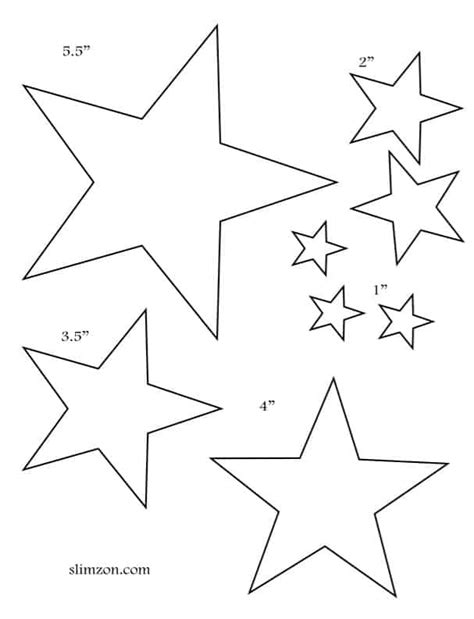 Star Templates Different Sizes