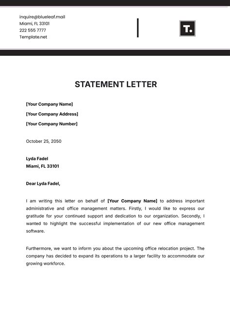 Statement Letter Template