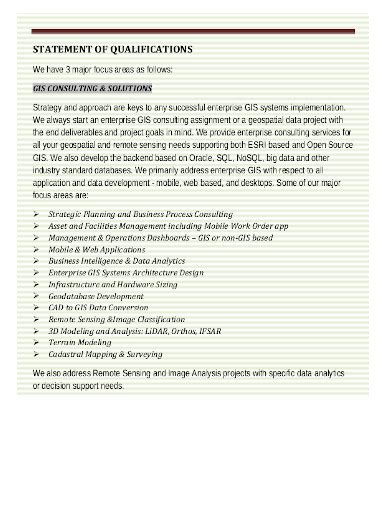 Statement Of Qualifications Template