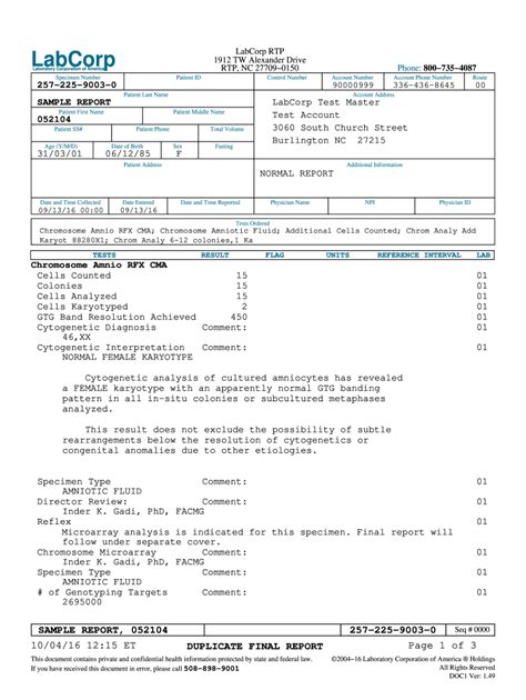 Std Test Results Template