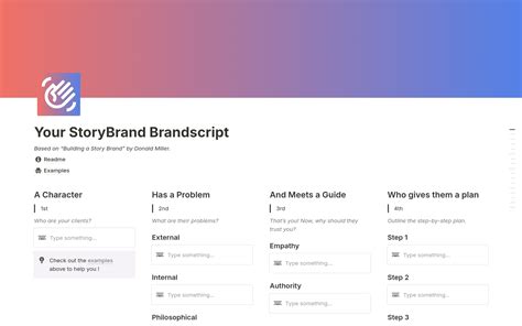 Storybrand Brandscript Template