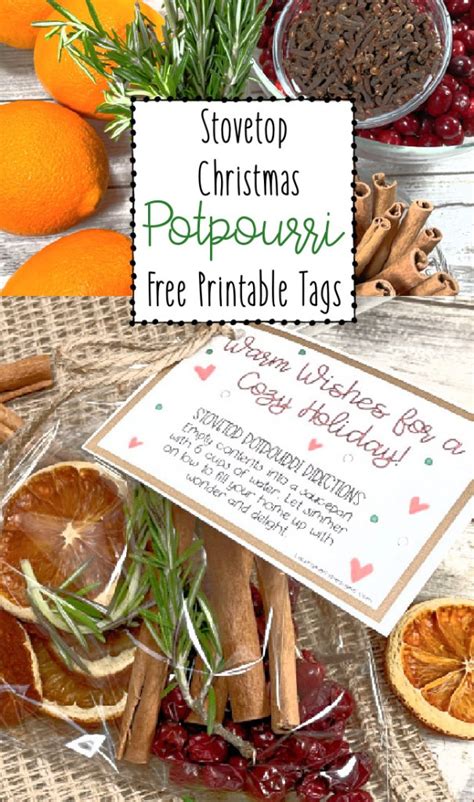 Stovetop Potpourri Printable Tags Free