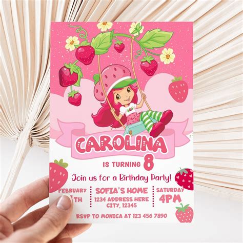 Strawberry Shortcake Invitation Template