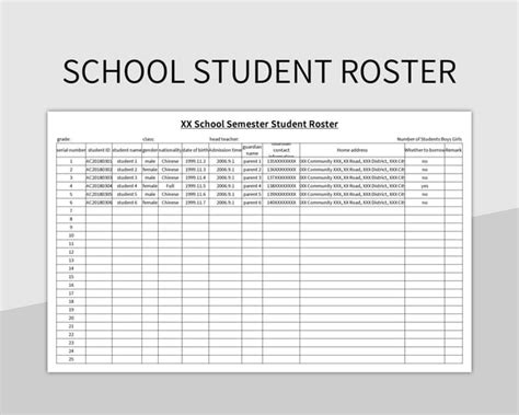 Student Roster Template
