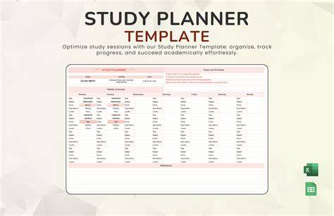 Study Planner Template Google Sheets