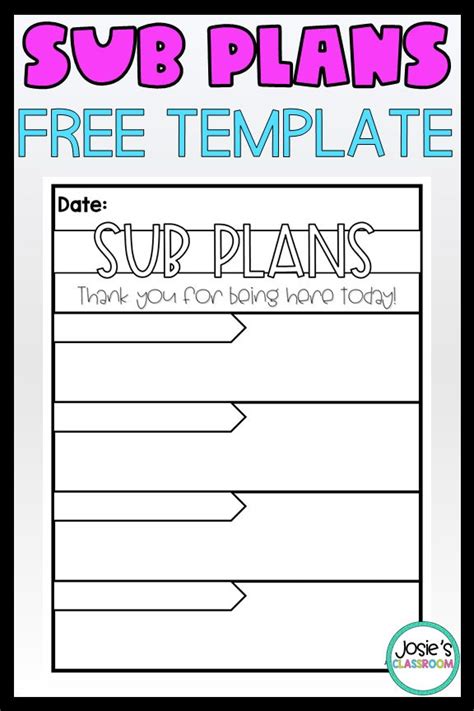 Sub Plan Template Free