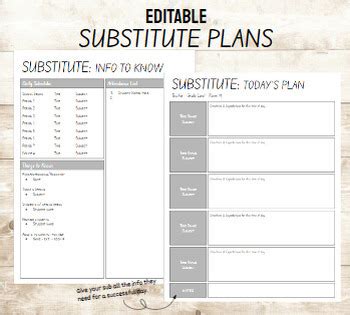 Substitute Plan Template