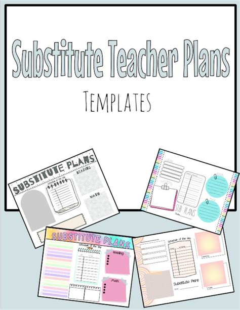 Substitute Teacher Plans Template
