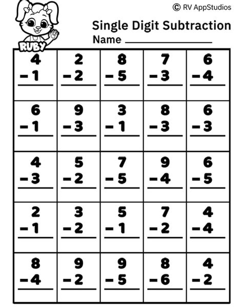 Subtraction Worksheets For Kindergarten Free Printables