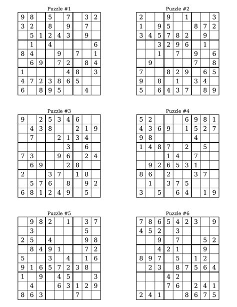 Sudoko Printables