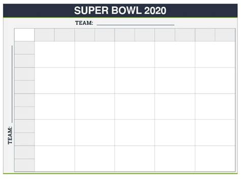 Super Bowl Board Template