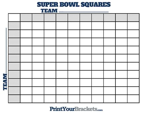 Superbowl Grid Template