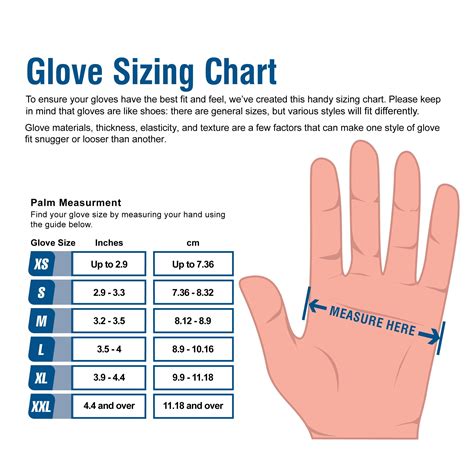 Surgical Gloves Size Chart