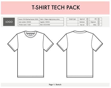 T Shirt Tech Pack Template