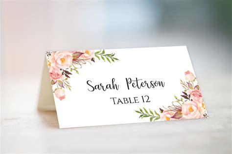 Table Name Cards Template