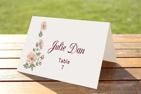 Table Seating Cards Template