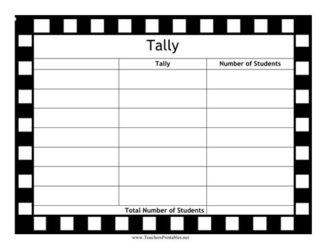 Tally Sheet Template