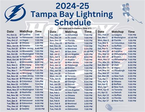Tampa Bay Lightning Home Schedule Printable