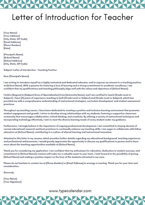 Teacher Introduction Letter To Parents Template Free Word
