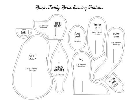 Teddy Bear Sewing Template Free