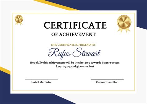 Template Achievement Certificate