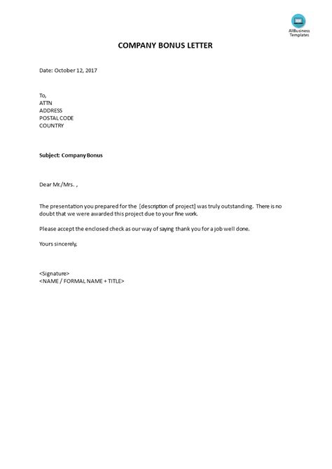 Template Bonus Letter