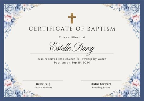 Template For Baptism Certificate