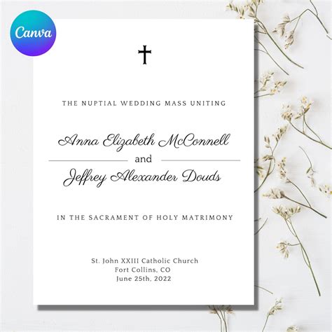 Template For Catholic Wedding Mass Booklet