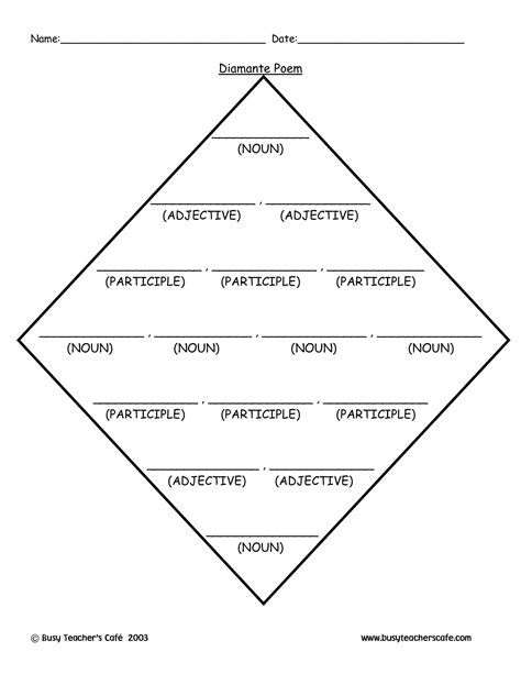 Template For Diamante Poem