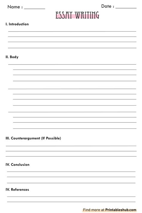 Template For Essay Writing