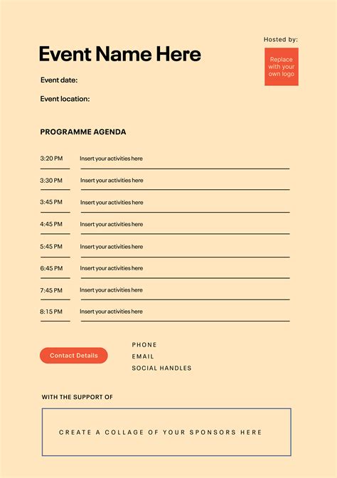Template For Event Program