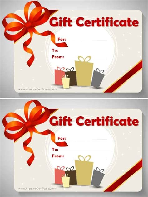 Template For Gift Certificate